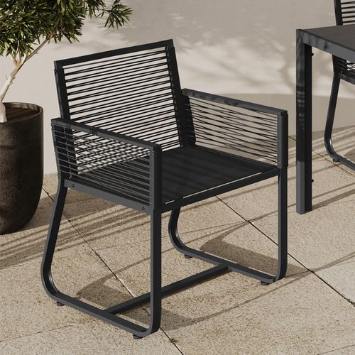Lot De 2 Fauteuils De Jardin Odessa Métal Et Cordage Noir