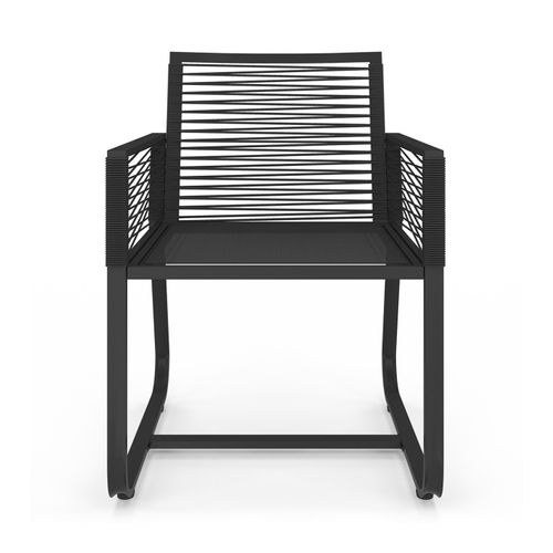 Lot De 2 Fauteuils De Jardin Odessa Métal Et Cordage Noir