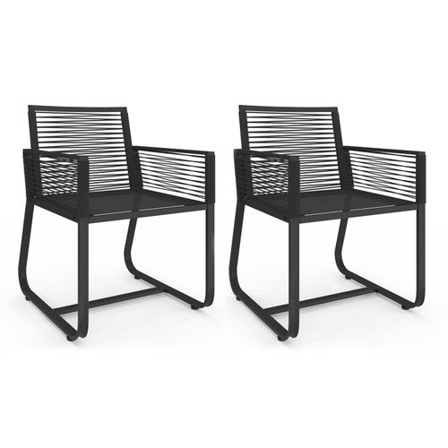 Lot De 2 Fauteuils De Jardin Odessa Métal Et Cordage Noir