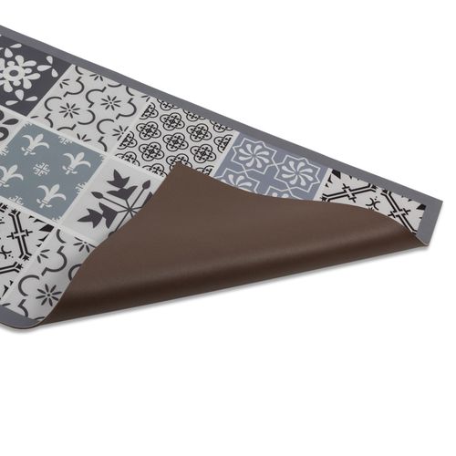 Tapis En Vinyle Effet Carreaux De Ciment Noir Et Blanc 66 X 160 Cm