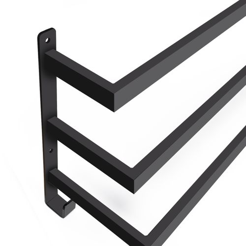 Porte-serviettes Mural 3 Niveaux Dallas Métal Noir Design Industriel