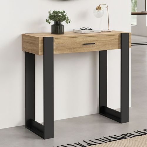 Console 1 Tiroir Phoenix Bois Et Noir