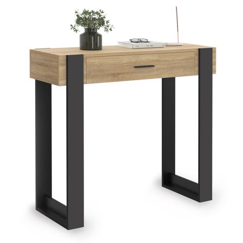 Console 1 Tiroir Phoenix Bois Et Noir