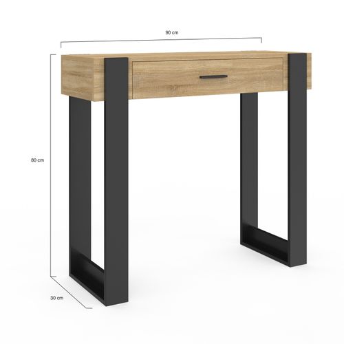 Console 1 Tiroir Phoenix Bois Et Noir