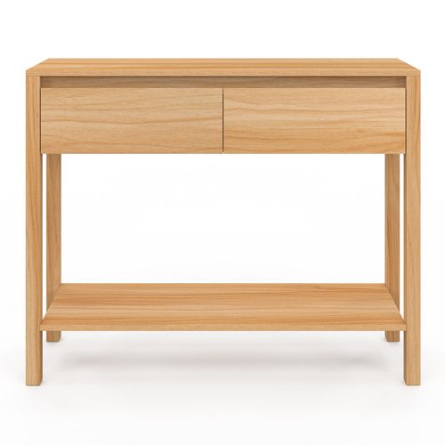 Console 2 Tiroirs Toscane 1 Étagère Effet Teck