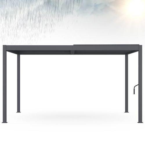 Pergola Bioclimatique Lames Orientables Acier 3x4 M Gris Anthracite