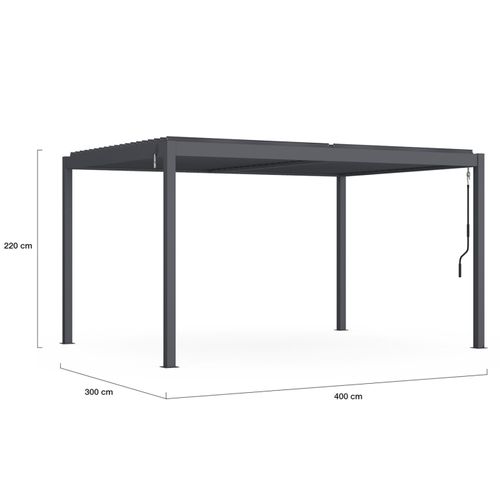 Pergola Bioclimatique Lames Orientables Acier 3x4 M Gris Anthracite