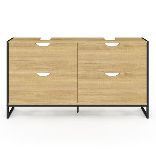 Meuble Double Vasque Salle De Bain Detroit 4 Tiroirs Design Industriel