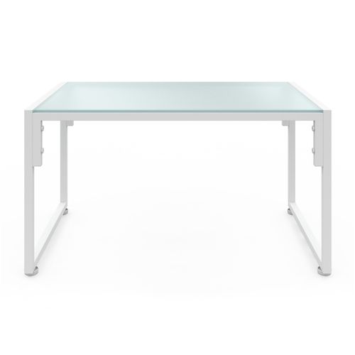 Salon De Jardin Bas Nairobi 4 Places En Acier Blanc Et Coussins Beiges