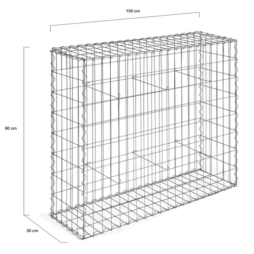 Lot De 2 Gabions Pour Pierre 100 X 30 X 80 Cm