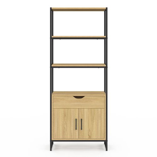 Meuble De Rangement Salle De Bain Detroit 3 Étagères 1 Placard 1 Tiroir Design Industriel