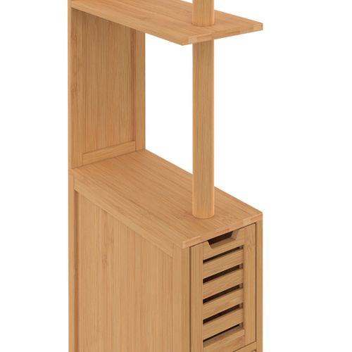 Meuble Wc 2 Portes Bambou Bea Avec Étagères
