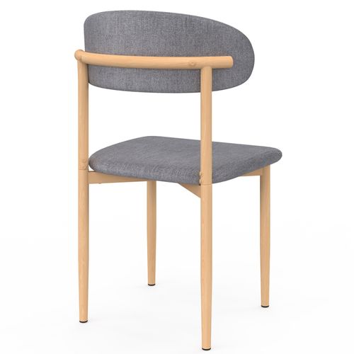 Lot De 6 Chaises Scandinaves Celestine En Tissu Gris Clair Effet Chiné Pour Salle à Manger