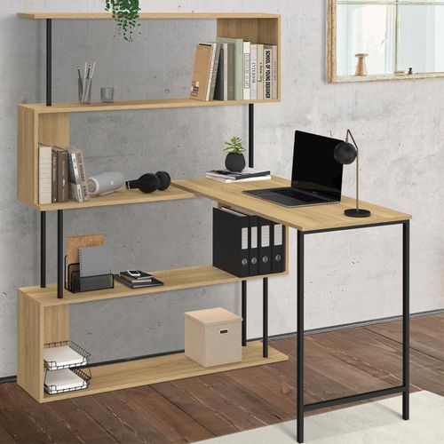 Bureau D'angle Bibliothèque Rotatif 180° Detroit Forme S Design Industriel
