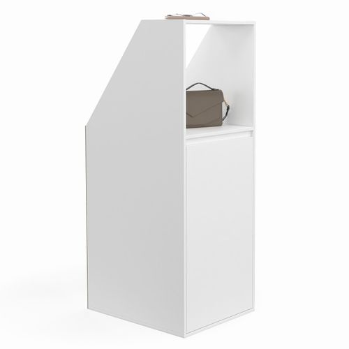 Armoire Sous Pente 1 Porte Et 1 Niche Tomi 40 X 50 X 70/110 Cm Blanc