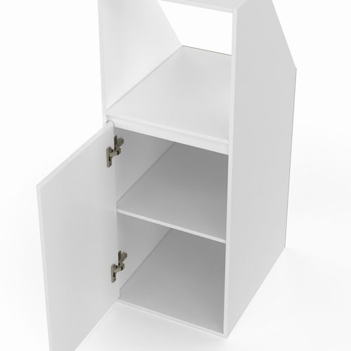 Armoire Sous Pente 1 Porte Et 1 Niche Tomi 40 X 50 X 70/110 Cm Blanc