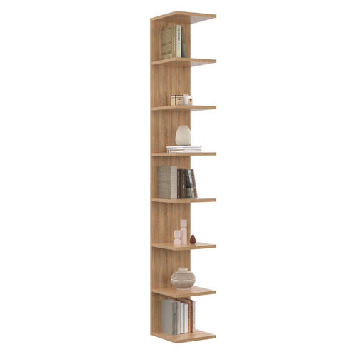 Etagère Murale Suspendue Double Position Chiara 8 Étagères Façon Hêtre 190 Cm