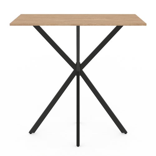 Table Haute De Bar Rectangulaire Alix Pied Araignée Bois Et Noir 100 Cm