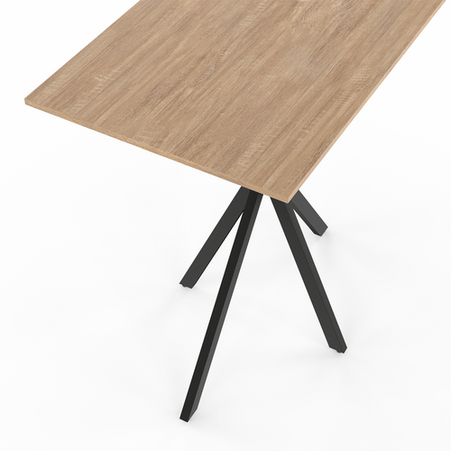 Table Haute De Bar Rectangulaire Alix Pied Araignée Bois Et Noir 100 Cm