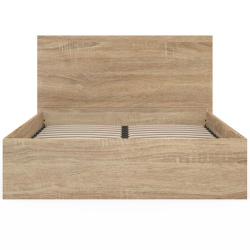 Lit Coffre Double Seaside Avec Tête De Lit Et Sommier 160 X 200 Cm Façon Hêtre