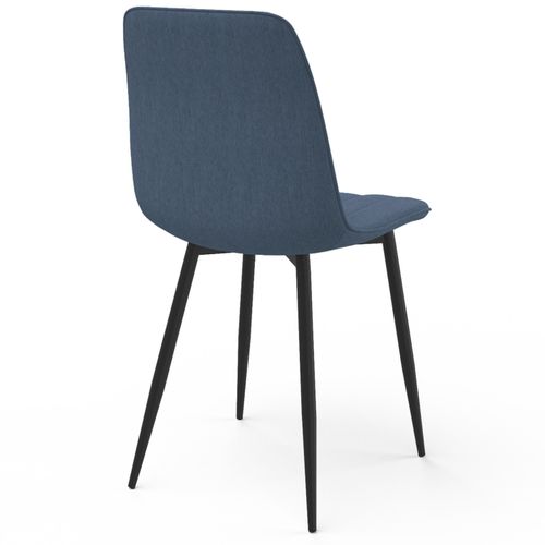 Lot De 6 Chaises Mira En Tissu Bleu Pour Salle à Manger