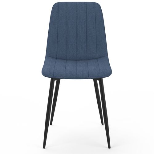 Lot De 6 Chaises Mira En Tissu Bleu Pour Salle à Manger