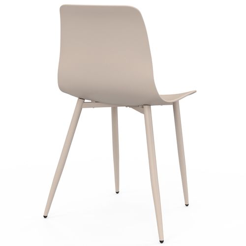 Lot De 6 Chaises Kiara Beige Avec Pieds En Métal