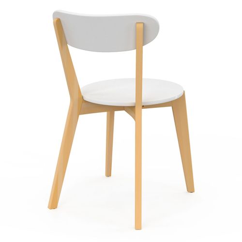 Lot De 4 Chaises Scandinaves Freja Bicolore Blanc Et Bois Pour Salle à Manger