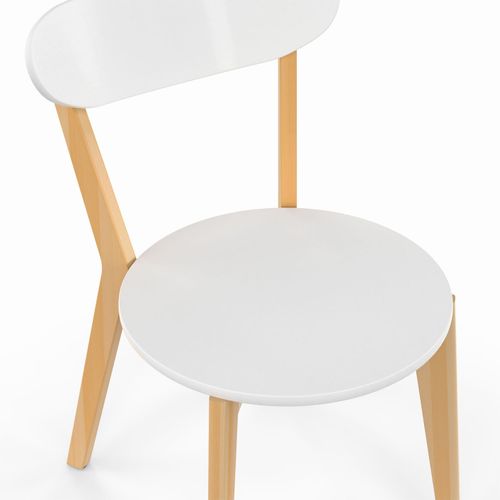 Lot De 4 Chaises Scandinaves Freja Bicolore Blanc Et Bois Pour Salle à Manger