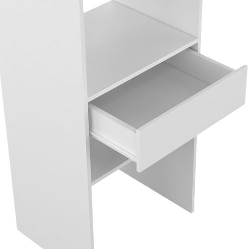 Kit Dressing Meline 160 X 40 X 180 Cm Blanc Avec Étagères + Tiroir + Double Penderie