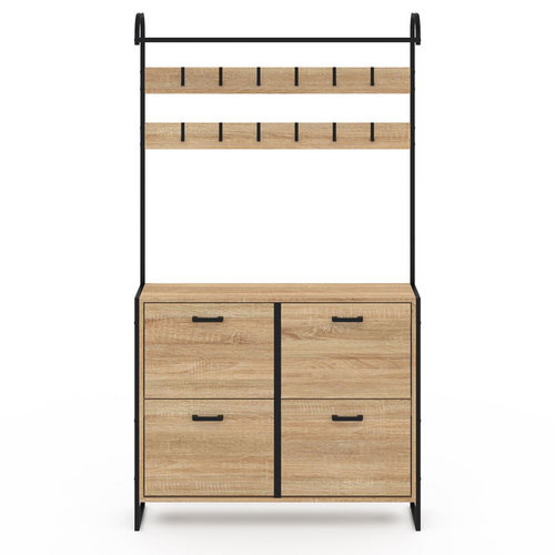 Vestiaire D'entrée Luis Meuble Chaussures 4 Portes Design Industriel