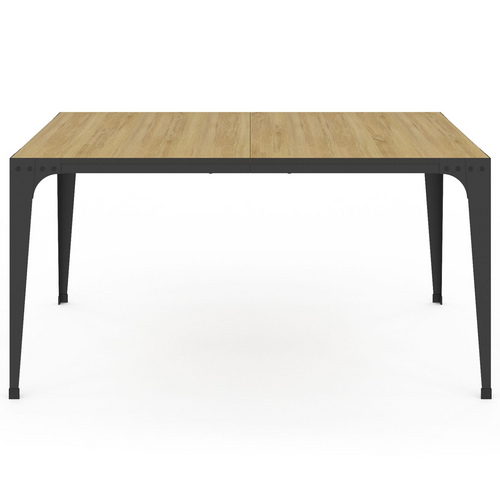 Table à Manger Rectangle Nelly 8 Personnes Bois Et Noir Design Industriel 150 Cm