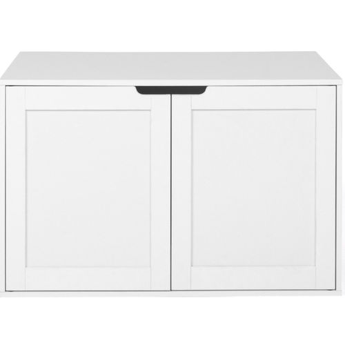 Maison De Toilette Chat - Cache-litière Avec Doubles Portes Blanc