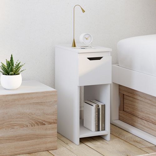 Lot De 2 Tables De Chevet Anouk 1 Tiroir Avec Niche Blanc