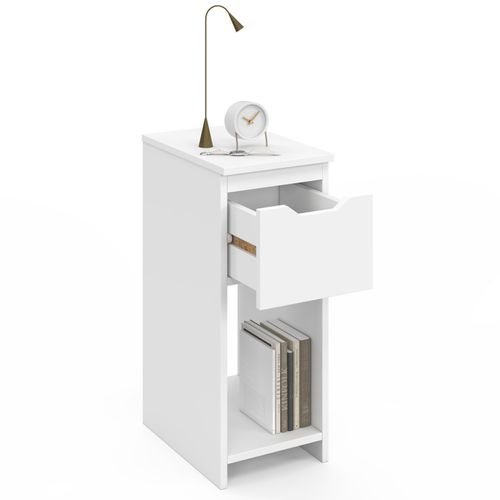 Lot De 2 Tables De Chevet Anouk 1 Tiroir Avec Niche Blanc