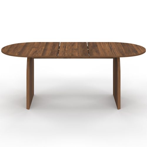 Table à Manger Extensible Japandi Ovale Edith 6-10 Personnes Effet Noyer 160 - 200 Cm