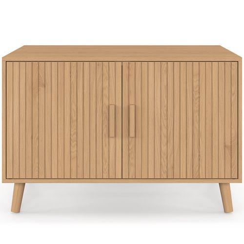 Maison De Toilette Chat Cache-litière Juliette Avec Doubles Portes Lattes Tasseau Bois Coloris Chêne