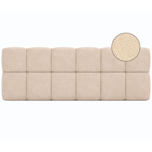 Tête De Lit Suspendue Matelassée Nuage Velours Beige 160 Cm