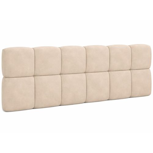 Tête De Lit Suspendue Matelassée Nuage Velours Beige 160 Cm