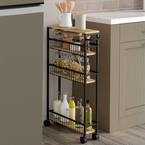 Desserte De Cuisine Gains De Place Detroit 4 Niveaux Sur Roulettes Design Industriel