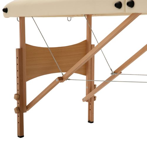 Table De Massage Pliante 2 Zones Avec Sac Et Accessoires Crème