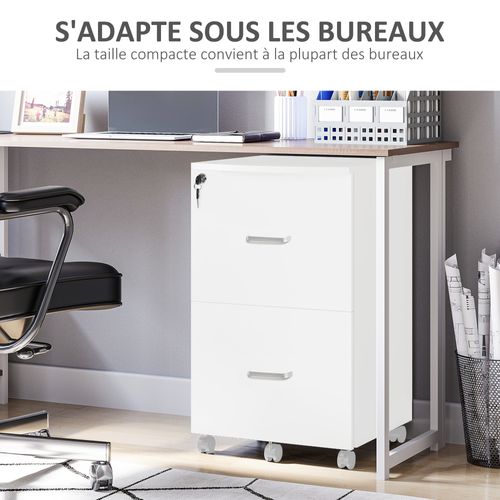Caisson De Bureau 2 Tiroirs Verrouillables Panneaux Mdf