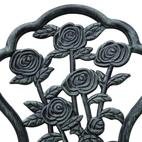 Ensemble Jardin 2 Places Fonte D'aluminium Vert Vieilli