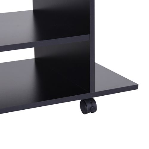 Meuble TV Table Basse Sur Roulettes Noir