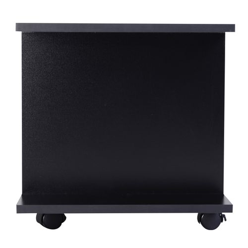 Meuble TV Table Basse Sur Roulettes Noir