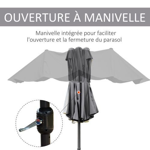 Grand Parasol Acier Polyester Haute Densité 460 cm