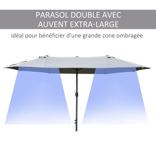 Grand Parasol Acier Polyester Haute Densité 460 cm