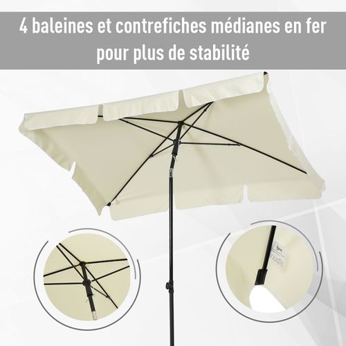 Parasol Rectangulaire Inclinable Diamètre 2 M