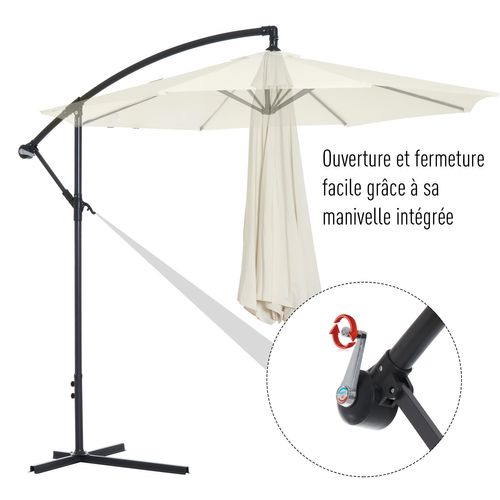 Parasol Déporté Octogonal Crème