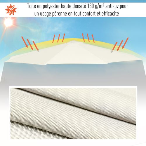 Parasol Déporté Octogonal Crème